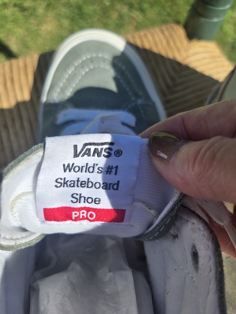 Vans Suade High-Top Sneakers in Gray, Pink & White - Picture 7 of 8